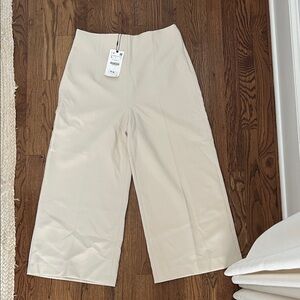Zara Beige High-Waist Trousers